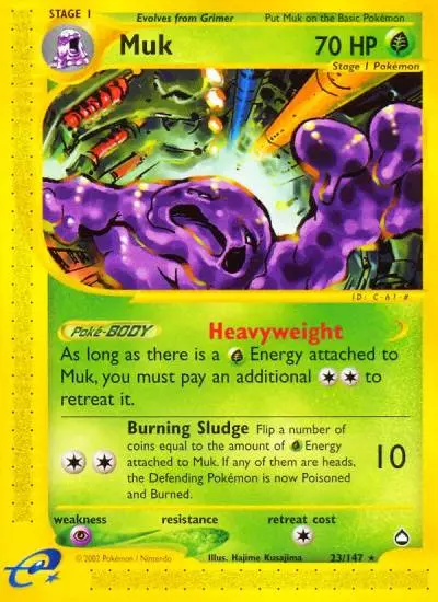 Muk 23/147 Aquapolis Pokemon card