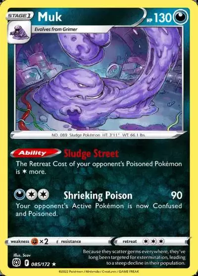 Muk 85/172 Brilliant Stars Pokemon card