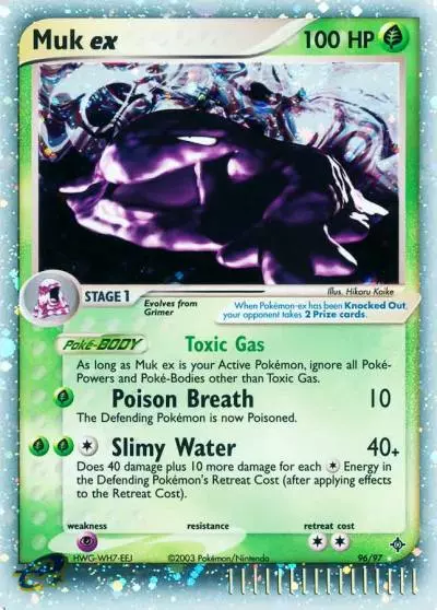Muk ex 96/97 Dragon Pokemon card