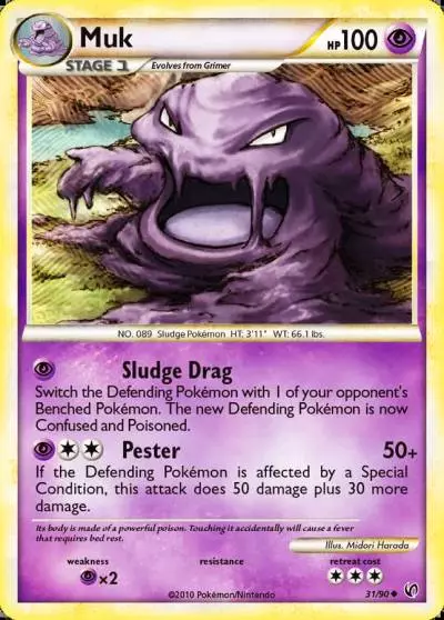 Muk 31/90 HS—Undaunted Pokemon card