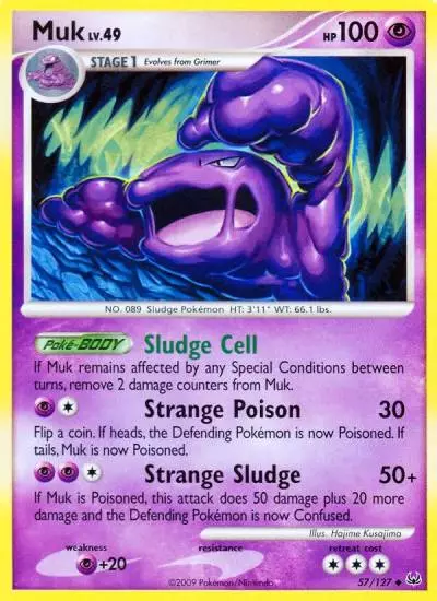 Muk 57/127 Platinum Pokemon card