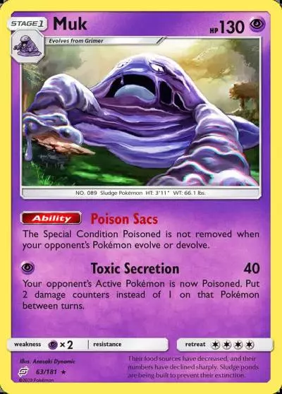 Muk 63/181 Team Up Pokemon card