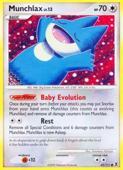 Munchlax 69/111 Rising Rivals Pokemon card