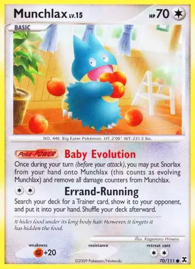 Munchlax 70/111 Rising Rivals Pokemon card