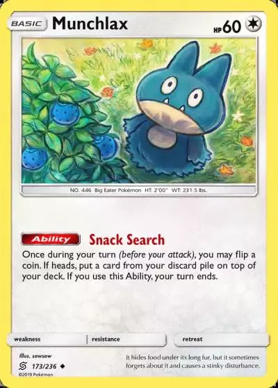 Munchlax 173/236 Unified Minds Pokemon card