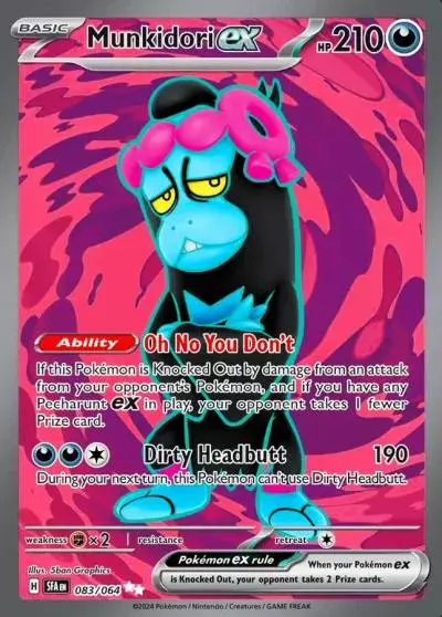 Munkidori ex 83/64 Shrouded Fable Pokemon card