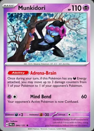 Munkidori 44/131 Prismatic Evolutions Pokemon card