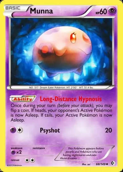 Munna 68/149 Boundaries Crossed Pokemon card