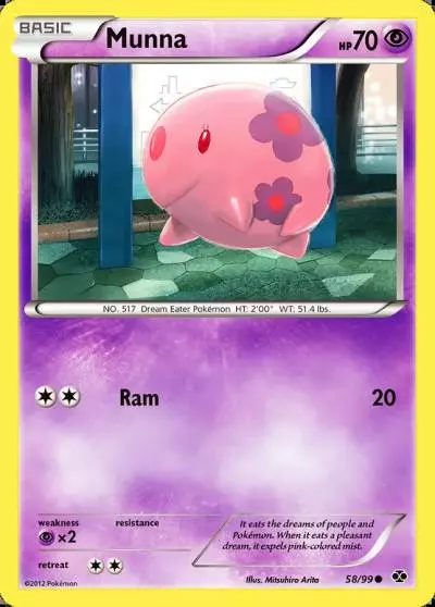 Munna 58/99 Next Destinies Pokemon card