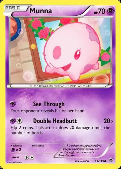 Munna 39/119 Phantom Forces Pokemon card
