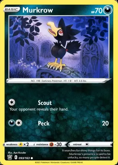 Murkrow 93/163 Battle Styles Pokemon card