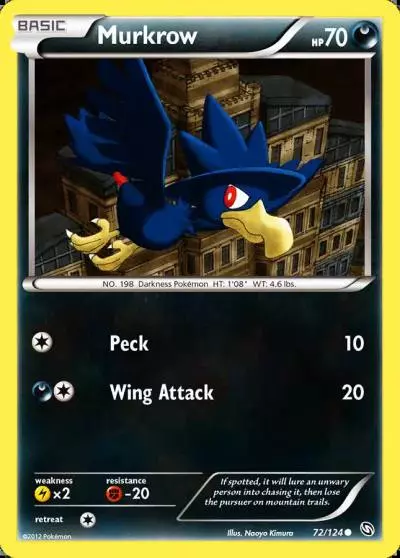 Murkrow 72/124 Dragons Exalted Pokemon card