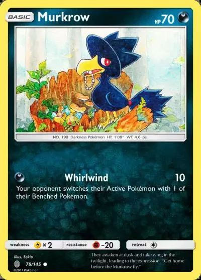 Murkrow 78/145 Guardians Rising Pokemon card