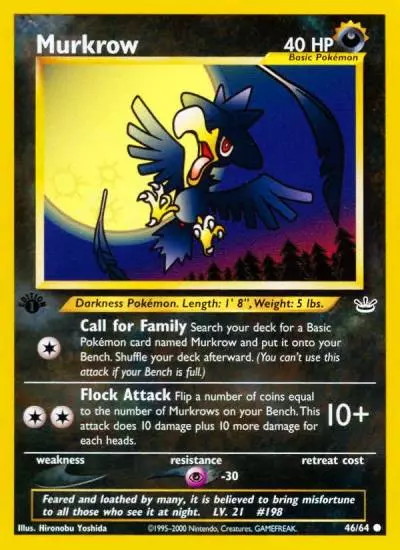 Murkrow 46/64 Neo Revelation Pokemon card