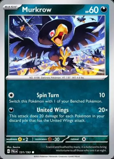 Murkrow 131/193 Paldea Evolved Pokemon card