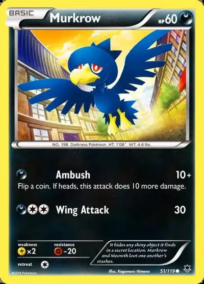 Murkrow 51/119 Phantom Forces Pokemon card