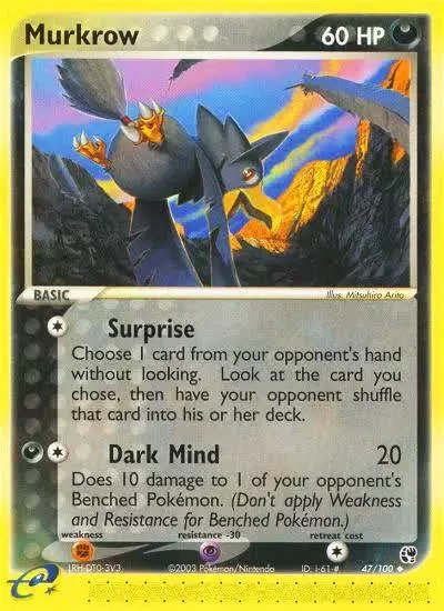 Murkrow 47/100 Sandstorm Pokemon card