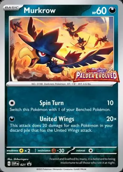 Murkrow 21/165 Scarlet & Violet Black Star Promos Pokemon card