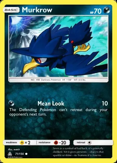 Murkrow 71/156 Ultra Prism Pokemon card