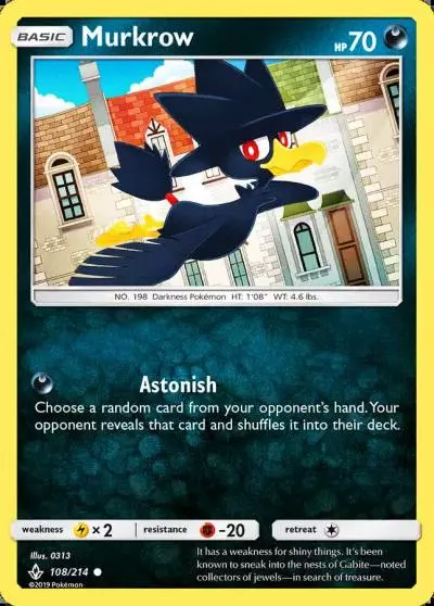 Murkrow 108/214 Unbroken Bonds Pokemon card