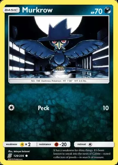 Murkrow 129/236 Unified Minds Pokemon card