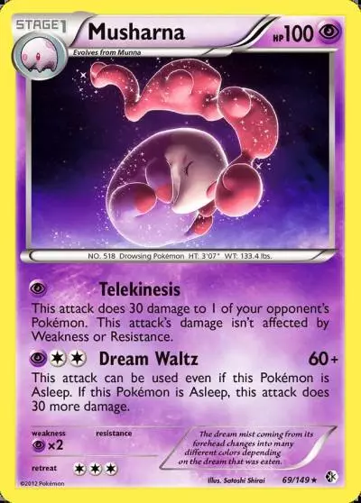 Musharna 69/149 Boundaries Crossed Pokemon card