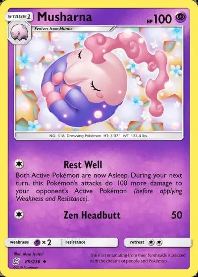 Musharna 89/236 Unified Minds Pokemon card