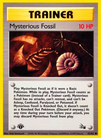 Mysterious Fossil 62/62 Fossil Pokemon card