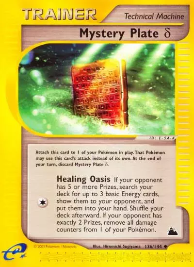 Mystery Plate δ 136/144 Skyridge Pokemon card