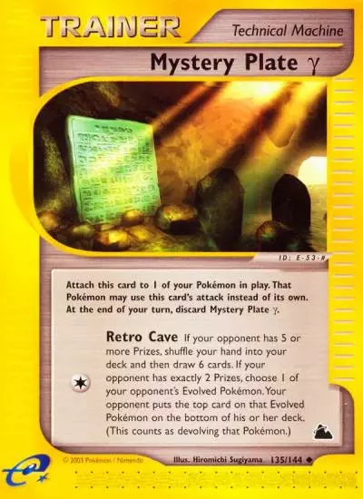 Mystery Plate γ 135/144 Skyridge Pokemon card