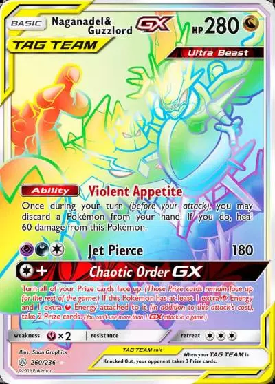 Naganadel & Guzzlord-GX 260/236 Cosmic Eclipse Pokemon card