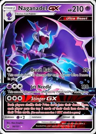 Naganadel-GX 56/131 Forbidden Light Pokemon card