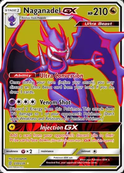 Naganadel-GX 230/236 Unified Minds Pokemon card