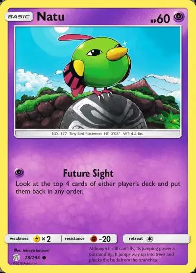 Natu 78/236 Cosmic Eclipse Pokemon card