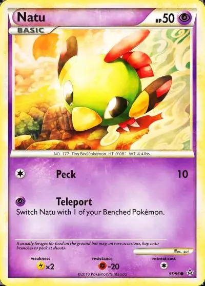 Natu 55/95 HS—Unleashed Pokemon card