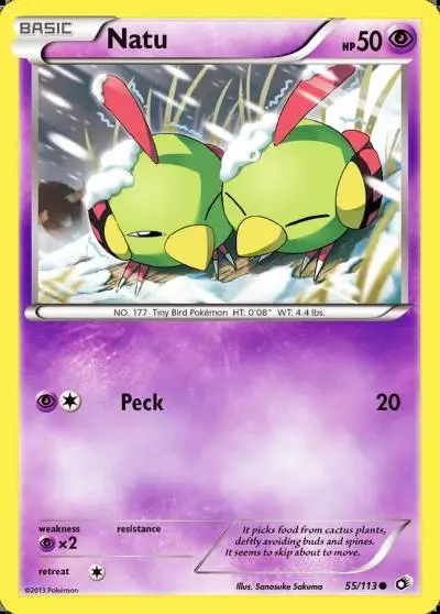 Natu 55/113 Legendary Treasures Pokemon card