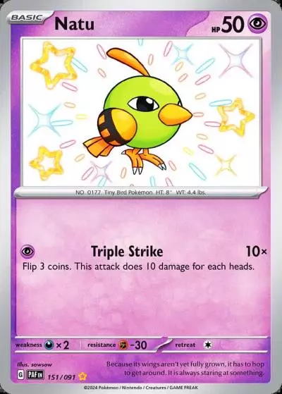 Natu 151/91 Paldean Fates Pokemon card
