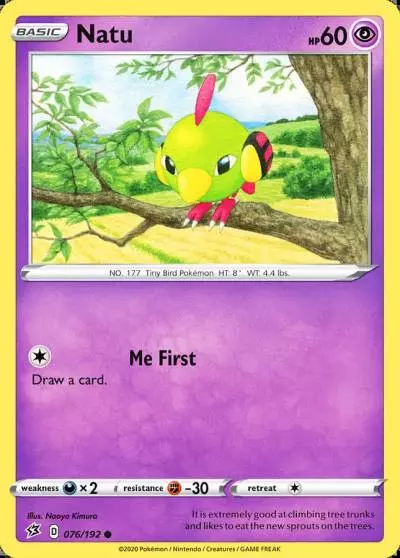 Natu 76/192 Rebel Clash Pokemon card