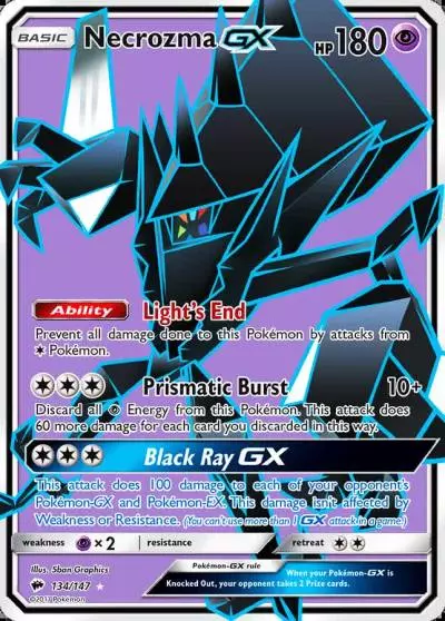Necrozma-GX 134/147 Burning Shadows Pokemon card