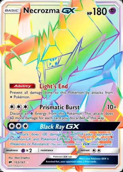 Necrozma-GX 153/147 Burning Shadows Pokemon card