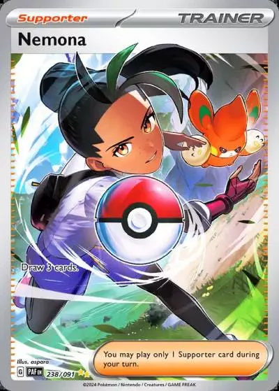 Nemona 238/91 Paldean Fates Pokemon card