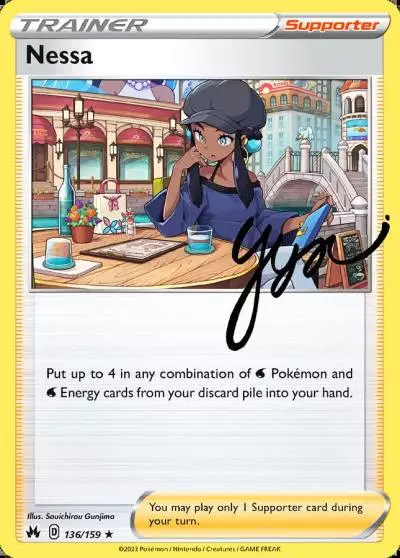 Nessa 136/159 Crown Zenith Pokemon card