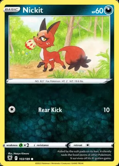 Nickit 103/189 Astral Radiance Pokemon card