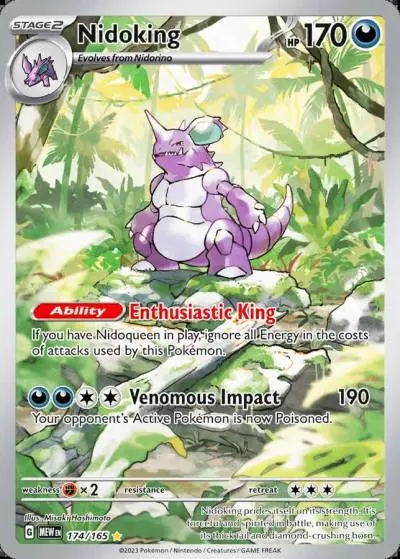 Nidoking 174/165 151 Pokemon card
