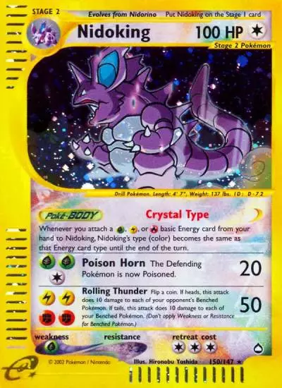 Nidoking 150/147 Aquapolis Pokemon card