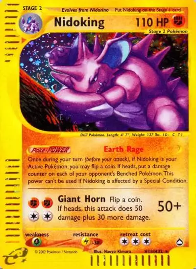 Nidoking H18/147 Aquapolis Pokemon card