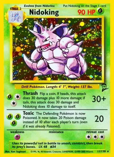 Nidoking 11/130 Base Set 2 Pokemon card