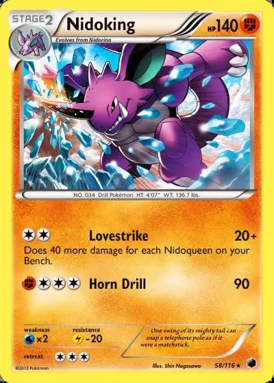 Nidoking 58/116 Plasma Freeze Pokemon card