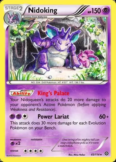 Nidoking 45/114 Steam Siege Pokemon card
