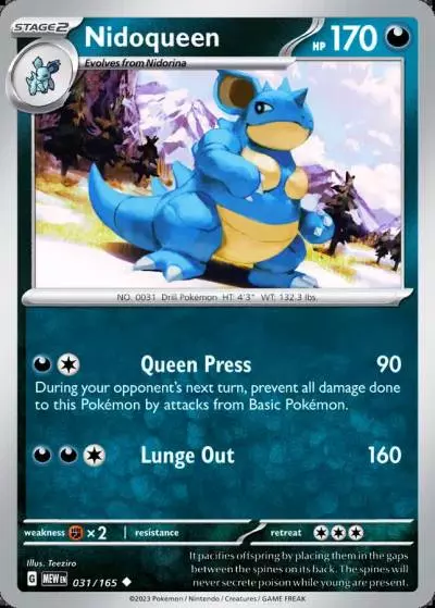 Nidoqueen 31/165 151 Pokemon card